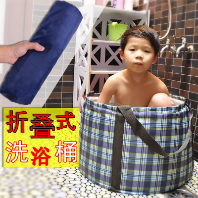 便携儿童泡澡洗澡盆洗浴桶自驾游户外野营旅M行用品折叠储水桶60