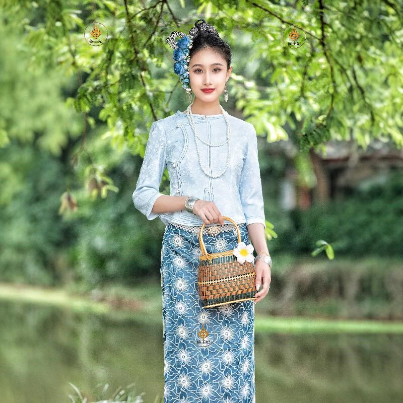 傣族传统服装女套装春夏日常休闲节日赶摆旅拍工作服短袖片裙绣花