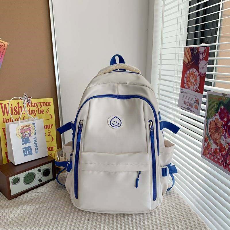 新款初中学生少女书包高中白色双肩背包大容量颜值高日系简约