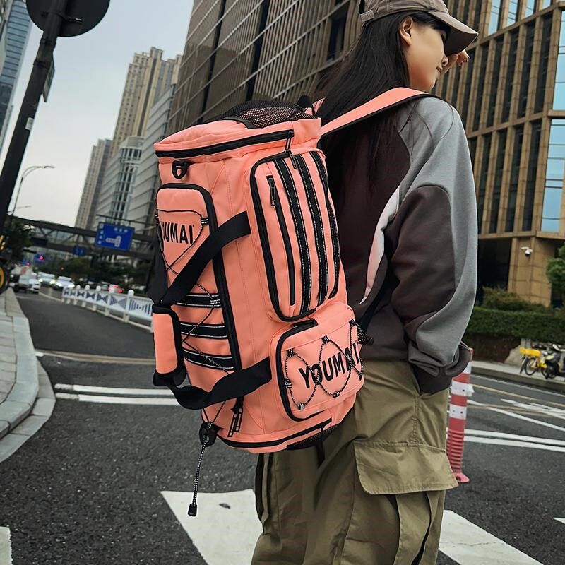 双肩背包可挂行李箱女大容量旅行背包男轻便随身登机包滑雪装备包