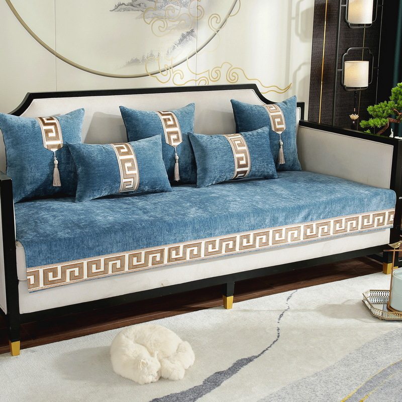 贵妃组合沙发盖布防滑中式轻奢高级感沙发罩套沙发U垫坐垫扶手盖