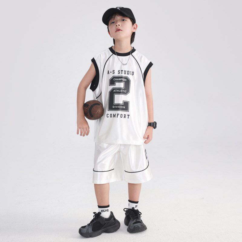 男童夏装速干运动篮球服背心套装2025新款青少年儿童夏季冰丝衣服