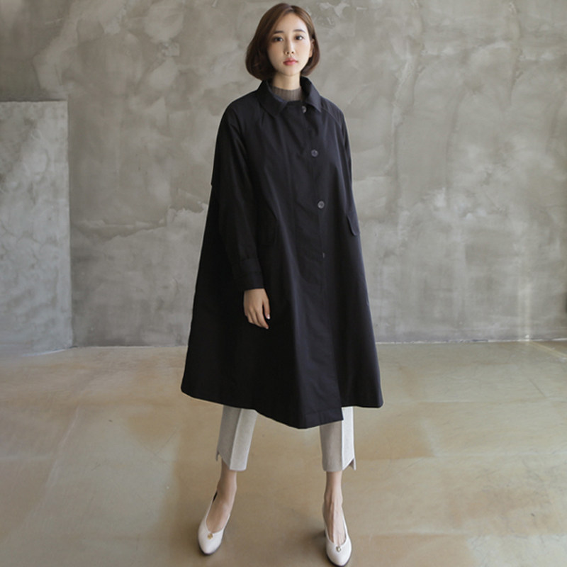 风衣女2021年新款秋冬中长款加厚夹棉外套春高端气质宽松大码大衣