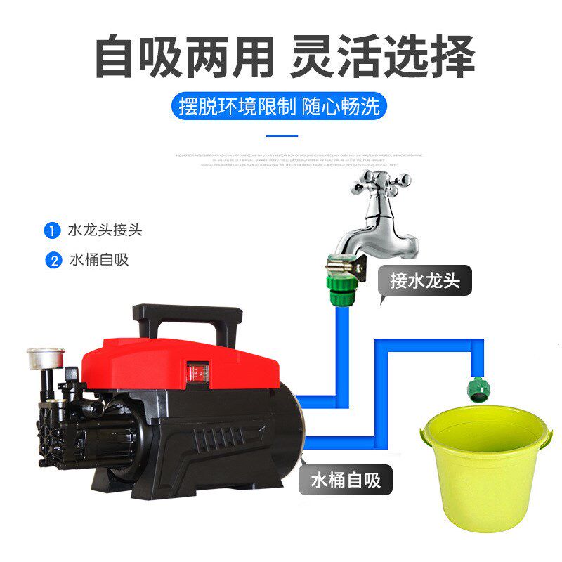 220v高压家用洗车机便携式全自C动洗车水枪刷车泵自吸两用洗车神