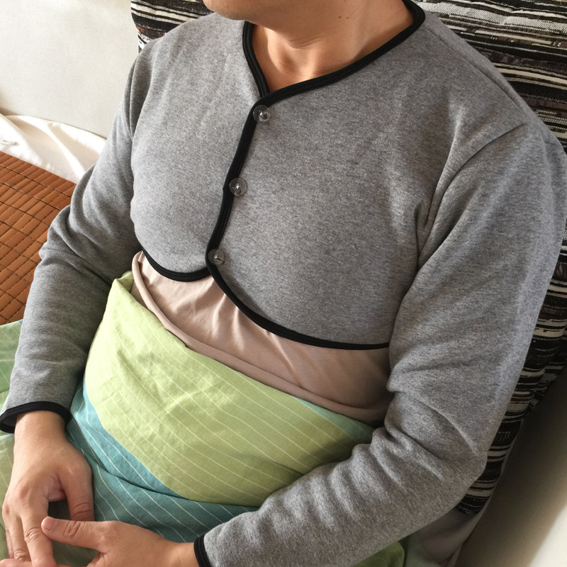 周肩炎保暖护f肩背心马甲睡觉男女中老年护背肩膀护臂长袖坎肩防