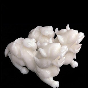 白玉貔貅摆件阿富汗白玉如意貔貅望天吼摆件R客厅酒柜摆件饰品