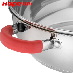 不锈钢火锅三层复合底电磁炉汤锅28cm鸳T鸯锅清汤锅健康