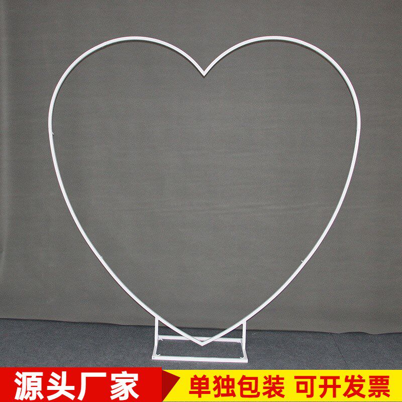 新款婚庆道具铁艺心型拱门婚礼y气球拱门结婚心形拱门架子拱门