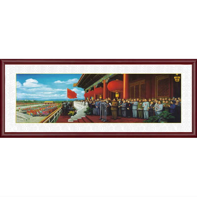 开国大典挂画室主像o挂像客厅沙发办公会议毛背景墙装饰墙画带框