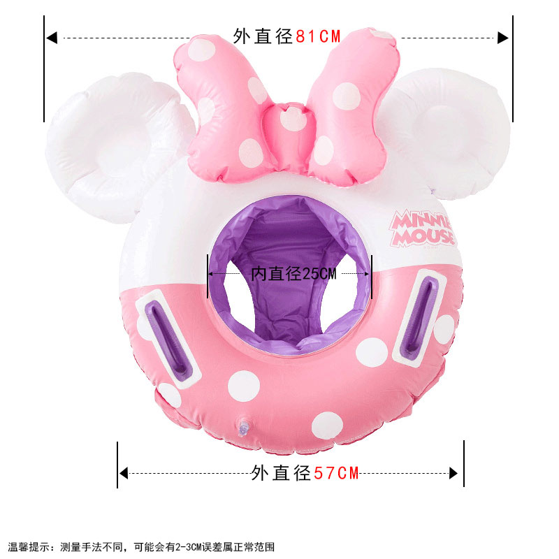 婴幼儿童加厚游泳j圈防侧翻带扶手宝宝趴圈腋下可爱卡通2-6岁3座