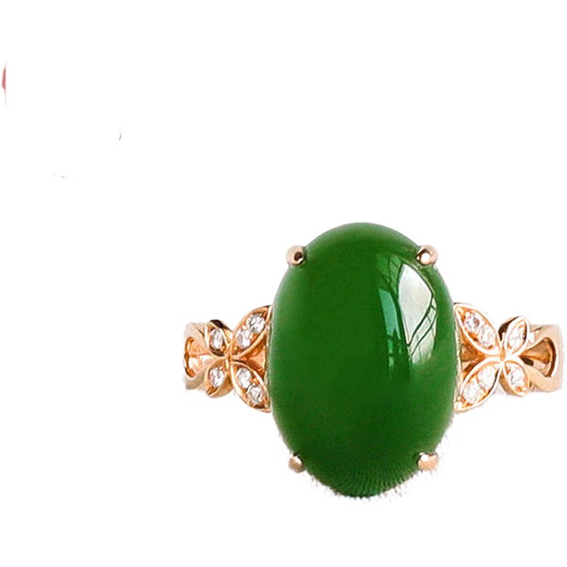 2024 새로운 고급 천연 오래된 소재 옥 반지 여성 얼음 마노 옥수 옥 반지 여성 옥 반지