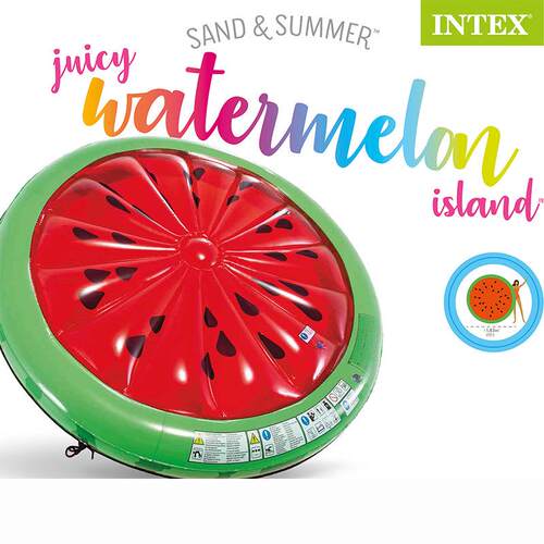 INTEX56283夏季泳池戏水西瓜大浮排水上漂流泳池充气浮板