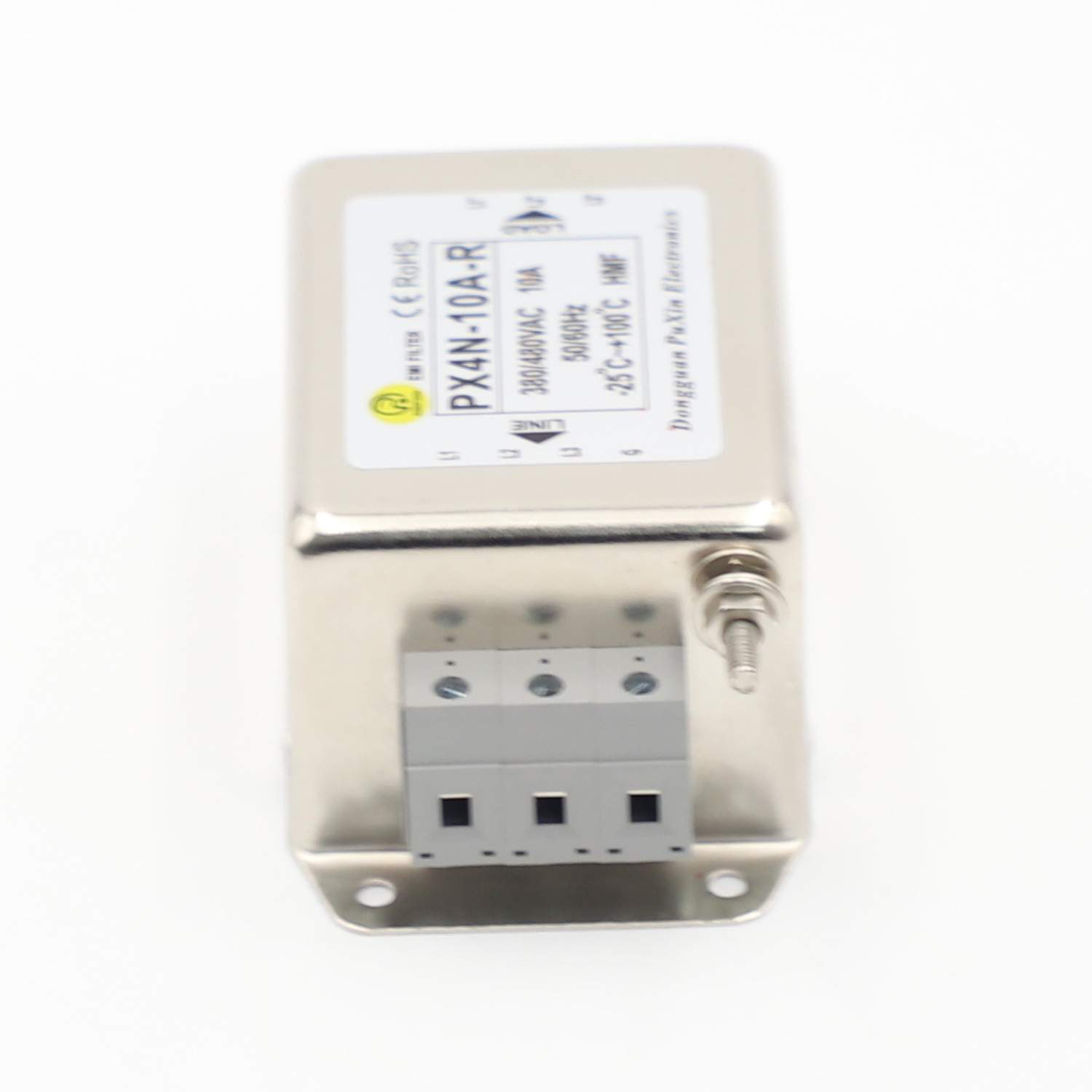 东莞原厂直销380/480V20A三相三线滤波器端子台导轨固PX4N-20A-R