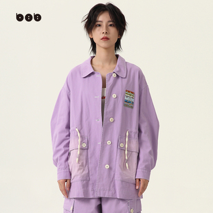 新品 外套女2024春装 白目自中长款 休闲宽松可收腰上衣 商场同款