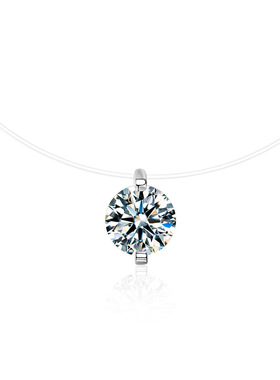 S925纯银莫桑石人鱼之泪项链简约