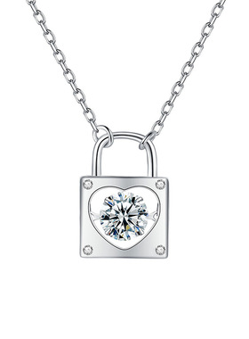 S925纯银爱心锁灵动项链女简约时