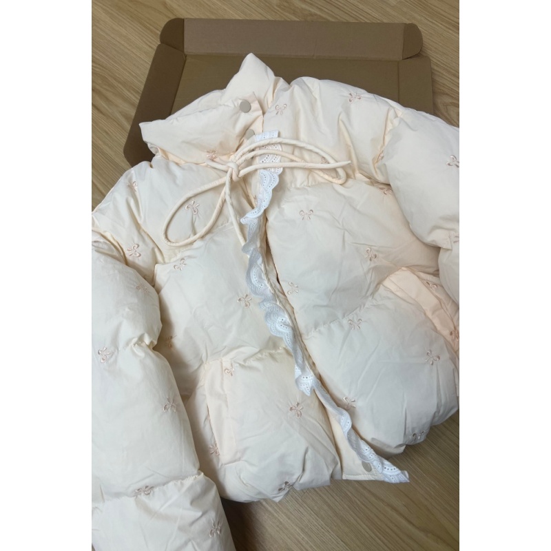 拼接蕾丝甜美冬季保暖面包棉衣