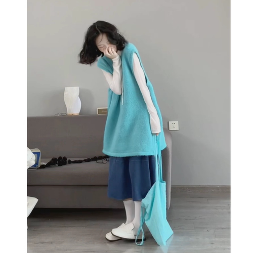 针织背心裙+打底上衣+半身裙套装