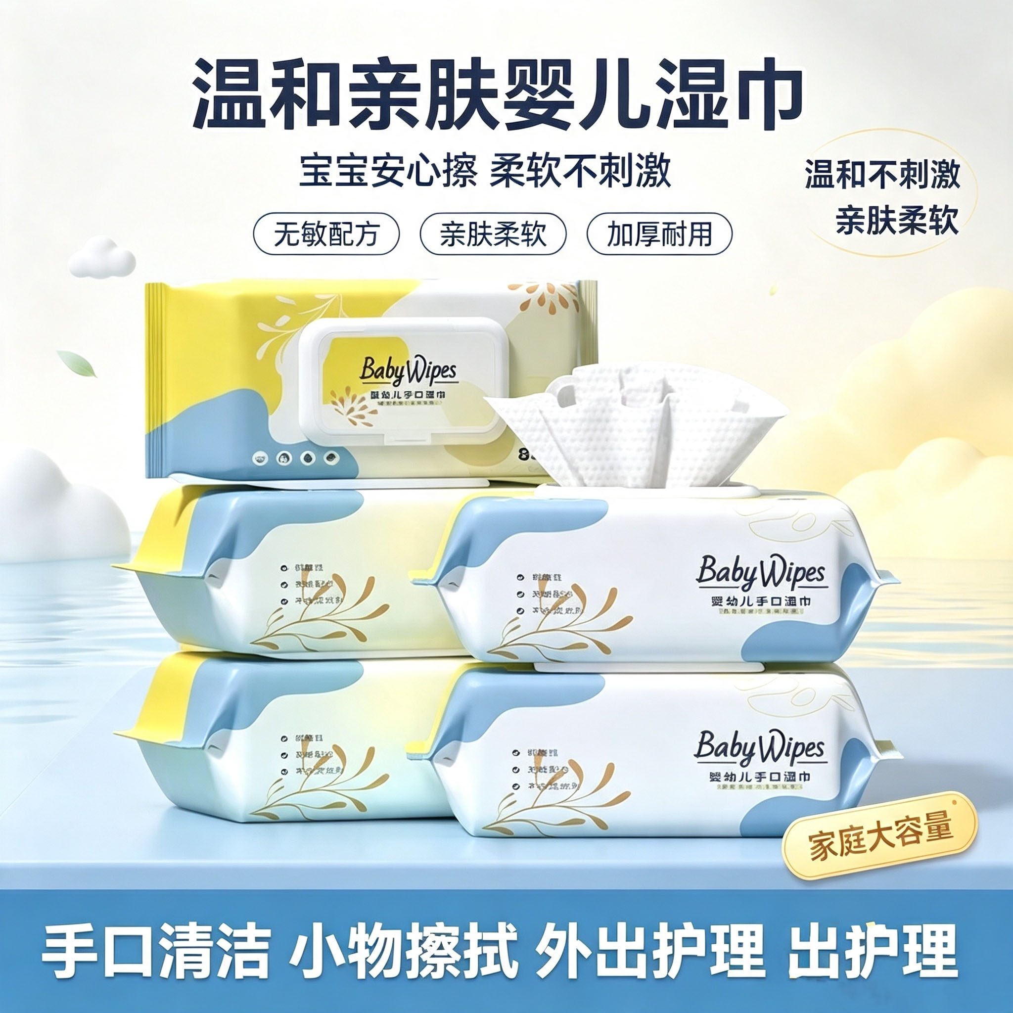 抗敏呵护温和无刺激多重功效湿巾