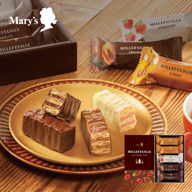 日本进口Marys玛丽巧克力威化饼干榛果草莓休闲追剧零食伴手礼