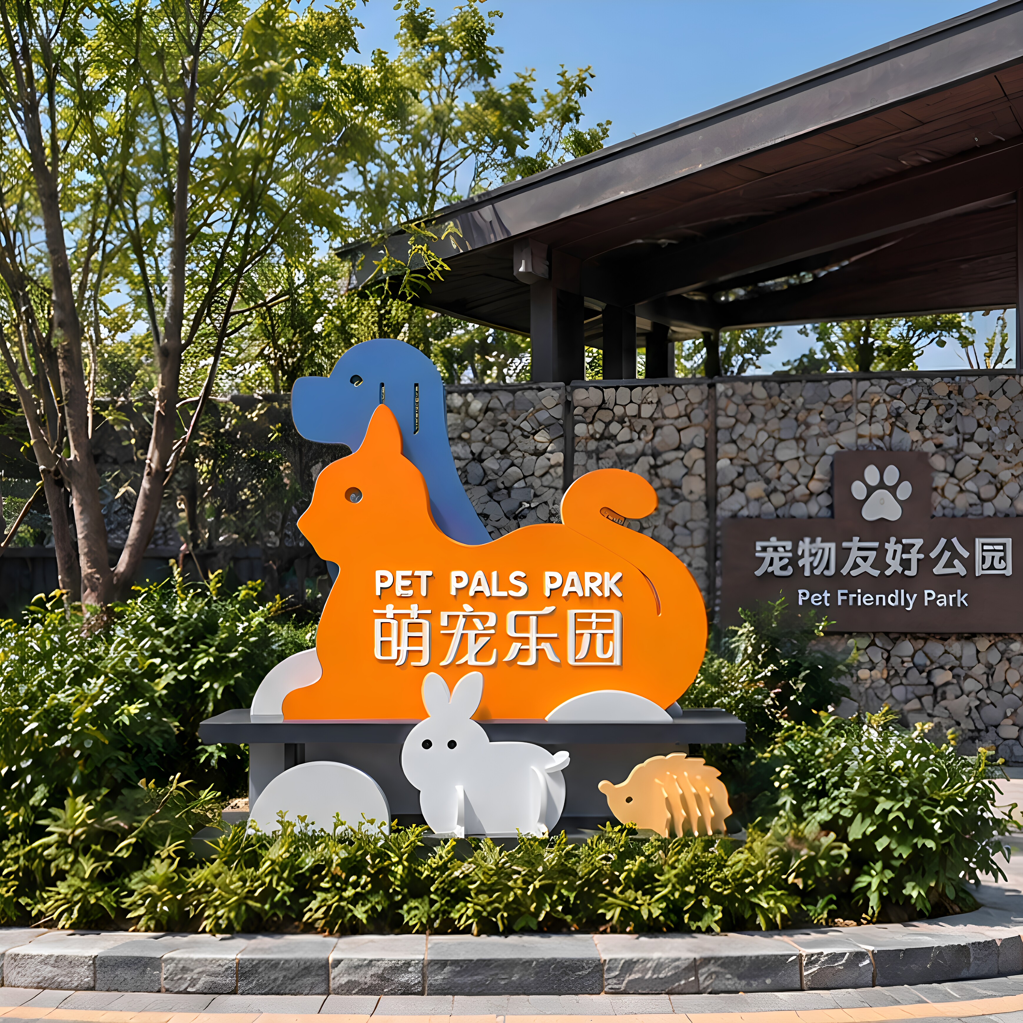 户外景制大型动物造型导视牌防腐