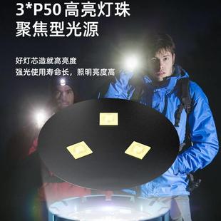 三眼怪兽超亮强光手电筒小led多功能野营灯磁吸 新款