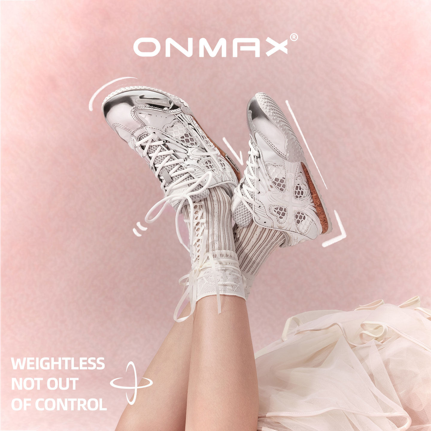 戚薇同款onmax四叶草26夏季新款百搭运动时尚芭蕾增高男女德训鞋