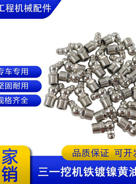 三一挖机黄油嘴55 60 75小挖掘机专用10mm45度直头油嘴黄油咀配件