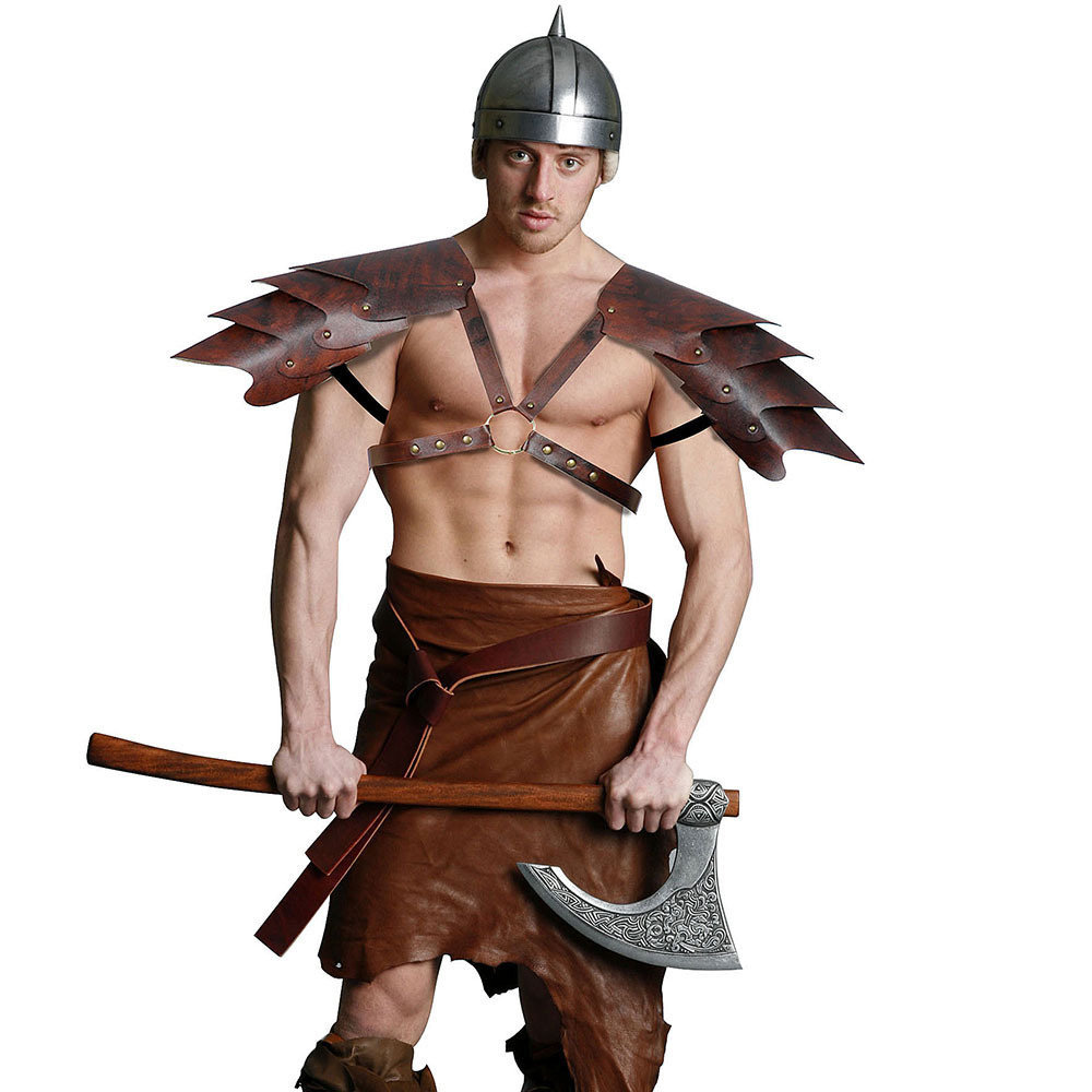 外贸万圣节狂欢cosplay舞会演出道具饰品中世纪复古维京盔甲肩甲