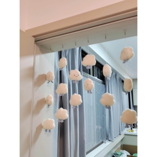 云朵门帘挂饰2025新款隔断帘卧室卫生间房间家用半帘女免打孔装饰