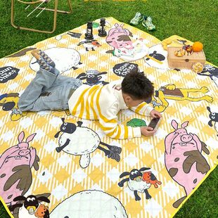 多巴胺野餐垫户外野餐垫防水防潮加厚可爱沙滩野炊地垫折叠手提包