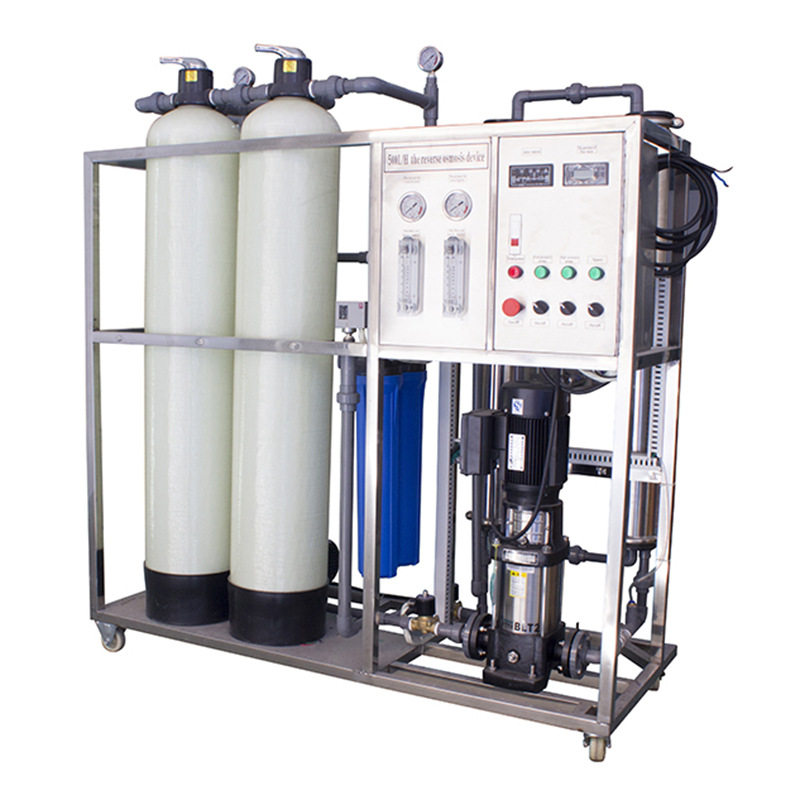 广东500L反渗透纯净水处理设备 大型0.5吨纯水机尿素玻璃水电厂用