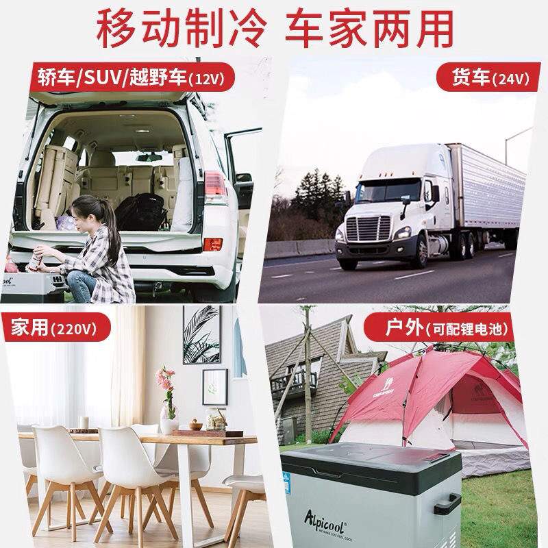 冰虎车载冰箱24V大货车压缩机制冷车家两用冷冻冷藏12V汽车小冰箱