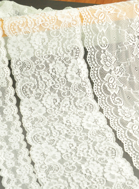 白色新款宽弹力蕾丝花边辅料diy手工下摆裙边抹胸内衣防晒袖装饰