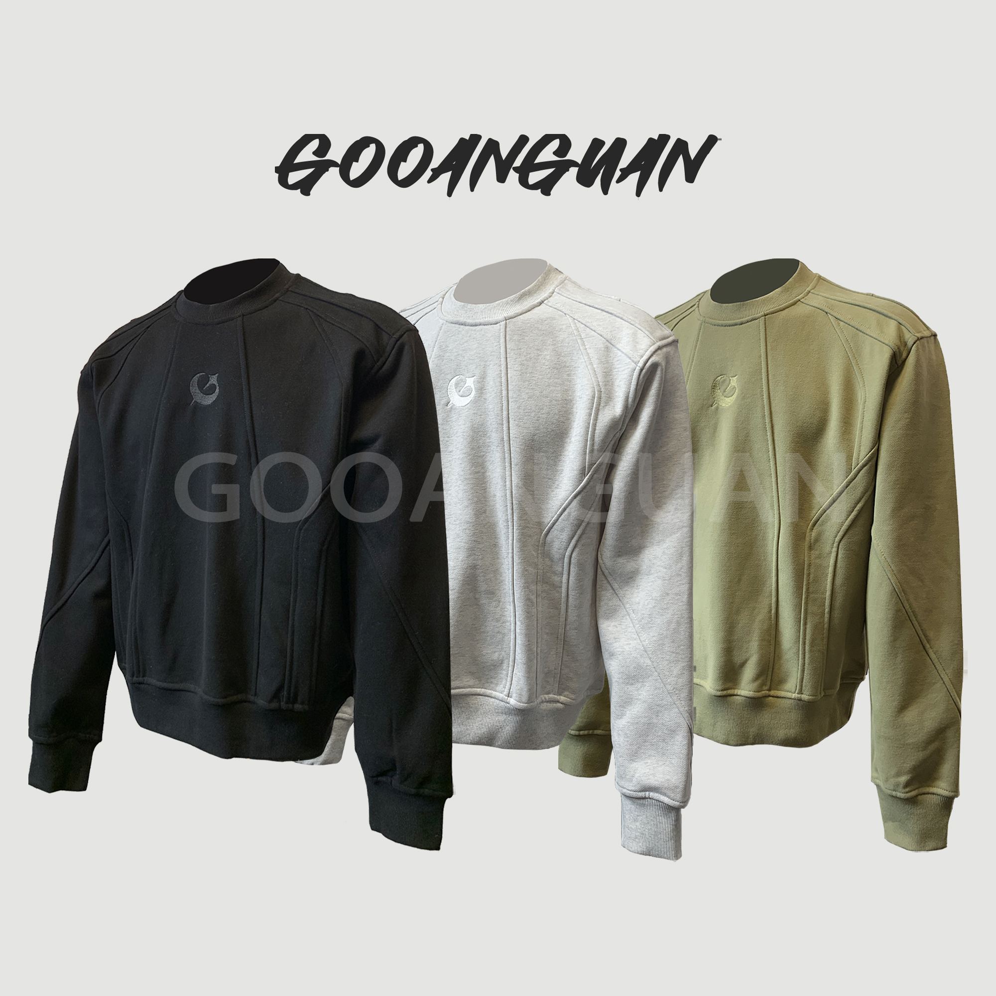 GOOANGUAN圆领500克重磅卫衣