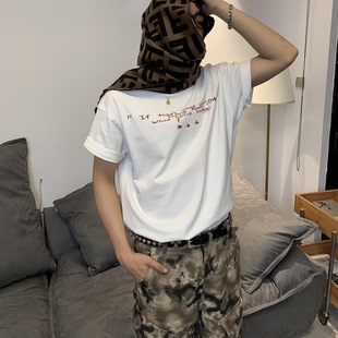 休闲宽松cleanfit复古短袖 谷安关夏季 重磅300克全棉T恤男圆领短袖