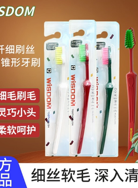 牙刷成人尖头时尚复古WISDOM洁齿护龈不易伤牙龈柔软呵护软毛牙刷