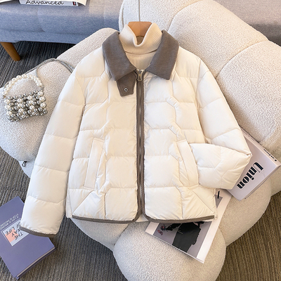 小香风加厚夹棉羽绒棉服