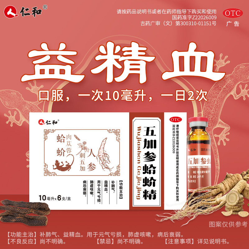 仁和五加参蛤蚧精益精血补肺气肺虚咳嗽元气亏损病后衰弱正品保证