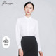 商务OL职业修身 纯白工作服上衣 女士长袖 衬衫 免烫 乔治白春秋季