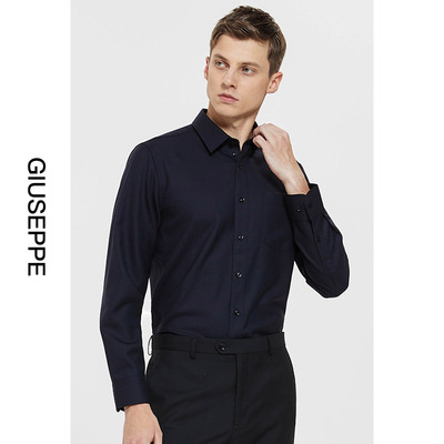 乔治白羊毛羊绒衬衫男 防静电冬季新款商务休闲 保暖长袖衬衣