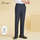 80%绵羊毛 乔治白秋冬男士 商务西裤 纯色藏青工作服长裤 子