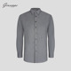 男士 长袖 衬衫 乔治白春秋季 商务轻薄纯色衬衣修身 棉涤混纺上衣