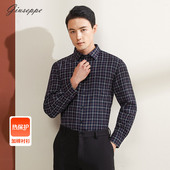 衬衫 乔治白冬季 热保护加棉长袖 休闲格子加厚保暖绵羊毛口袋上衣男