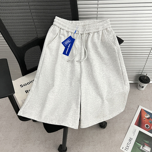 WASSUP美式重磅休闲短裤男夏季新款运动中裤灰色卫裤宽松五分裤