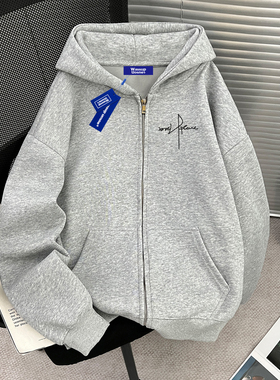 WASSUP开衫连帽卫衣外套男女款春秋青少年男生秋季拉链夹克上衣