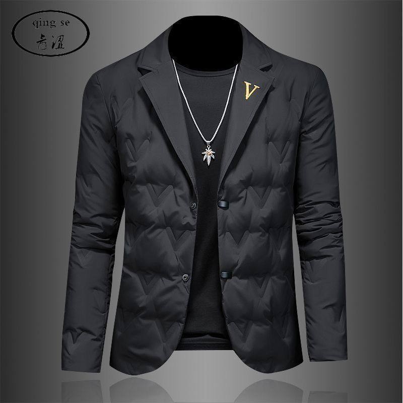 轻薄款西装羽绒服男士外套秋冬款2025新款商务高级感西服男款冬季