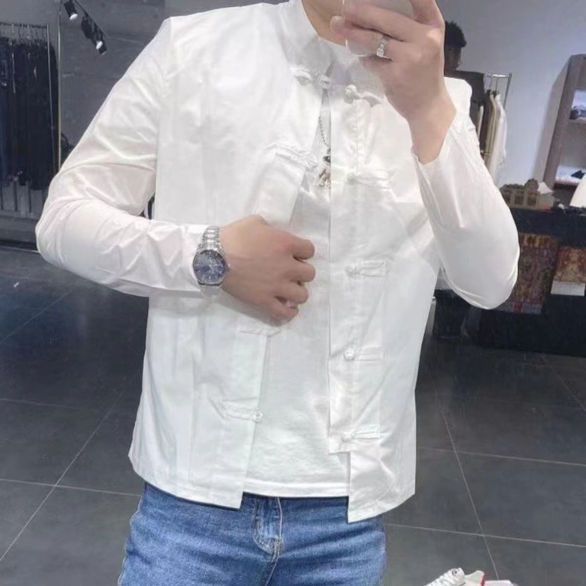 夏季新款新中式立领盘扣防晒夹克男士潮流薄款痞帅修身百搭防晒衣