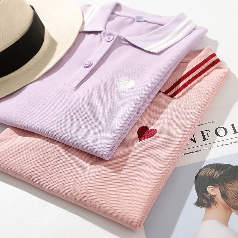 幼儿园教师园服老师夏季工作服培训机构幼师粉色珠地polo衫女t恤