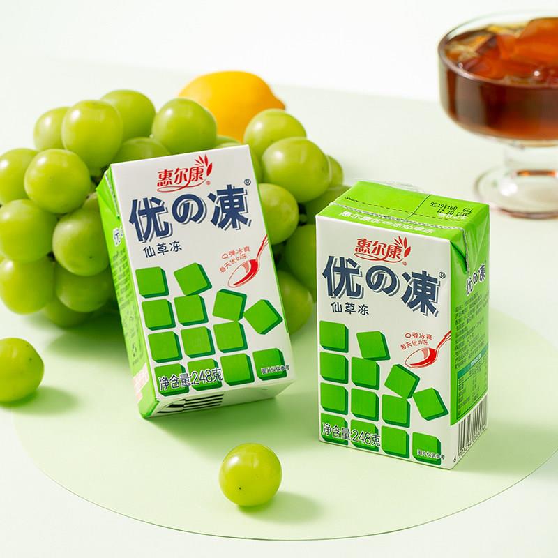 惠尔康仙草冻惠尔康优の冻仙草冻即食凉粉饮料火锅凉茶248g*16盒